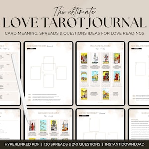 130+ Spreads Love Tarot Journal | Tarot Journal for Beginner and Advanced Witch | Digital Grimoire for iPad, GoodNotes | Relationships Tarot