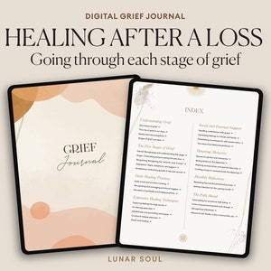 Digital Grief Journal | Loss of a loved one and Healing Prompts | Sympathy Gift | Self Therapy Digital Workbook for iPad, GoodNotes