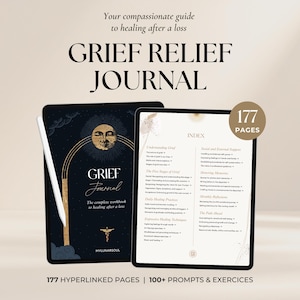Grief Journal: 177-page workbook for healing after a loss (Digital download PDF)