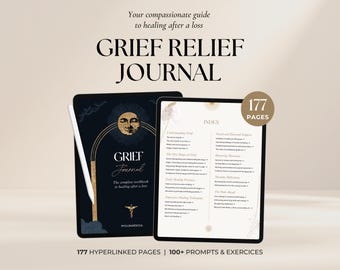 Grief Journal: 177-page workbook for healing after a loss (Digital download PDF)