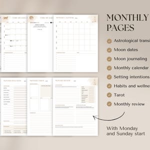 2026 Witchy Planner: Astrology, Tarot Journal, Moon Calendar (Printable Calendar 2026 PDF) image 3