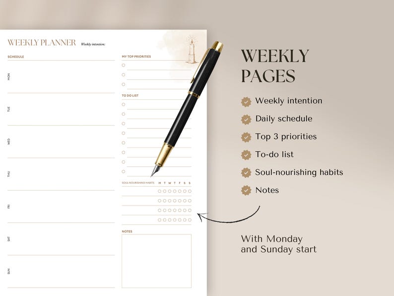 2026 Witchy Planner: Astrology, Tarot Journal, Moon Calendar (Printable Calendar 2026 PDF) image 5