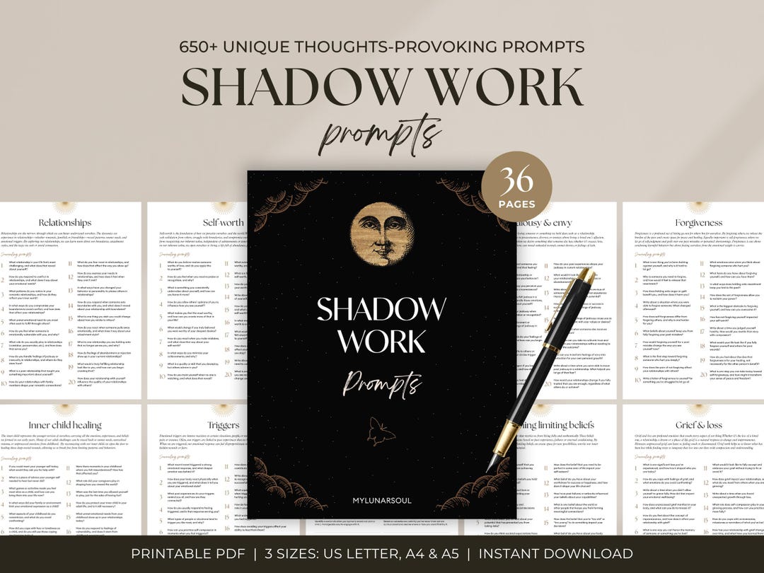 Shadow Work 680 Prompts | Inner Child Healing Anxiety Relationships ...