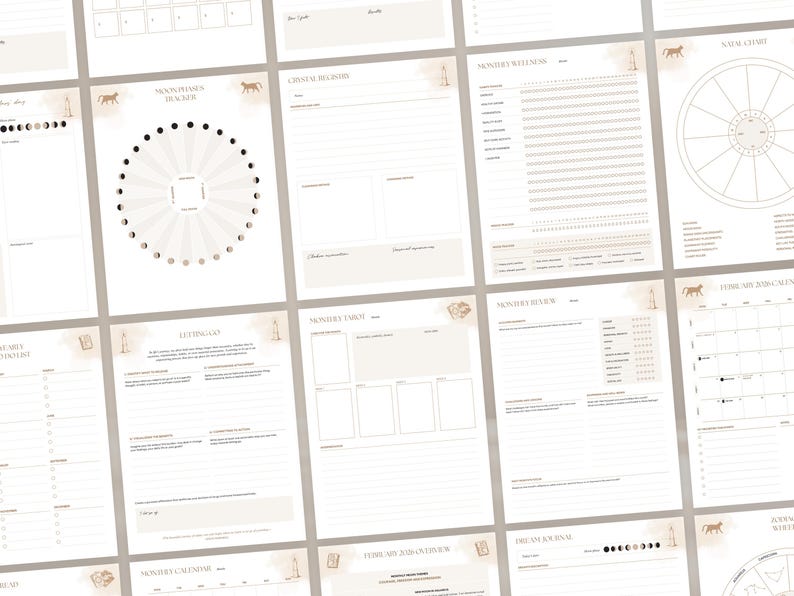 2026 Witchy Planner: Astrology, Tarot Journal, Moon Calendar (Printable Calendar 2026 PDF) image 14