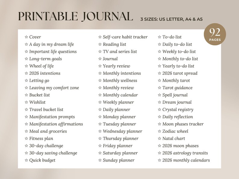2026 Witchy Planner: Astrology, Tarot Journal, Moon Calendar (Printable Calendar 2026 PDF) image 13