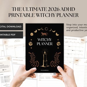 2026 Witchy Planner: Astrology, Tarot Journal, Moon Calendar (Printable Calendar 2026 PDF) image 12