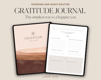 Digital Gratitude Journal | 5 Minutes Daily Morning and Night Routine for iPad, GoodNotes | Mindfulness, Wellness and Manifestation Planner