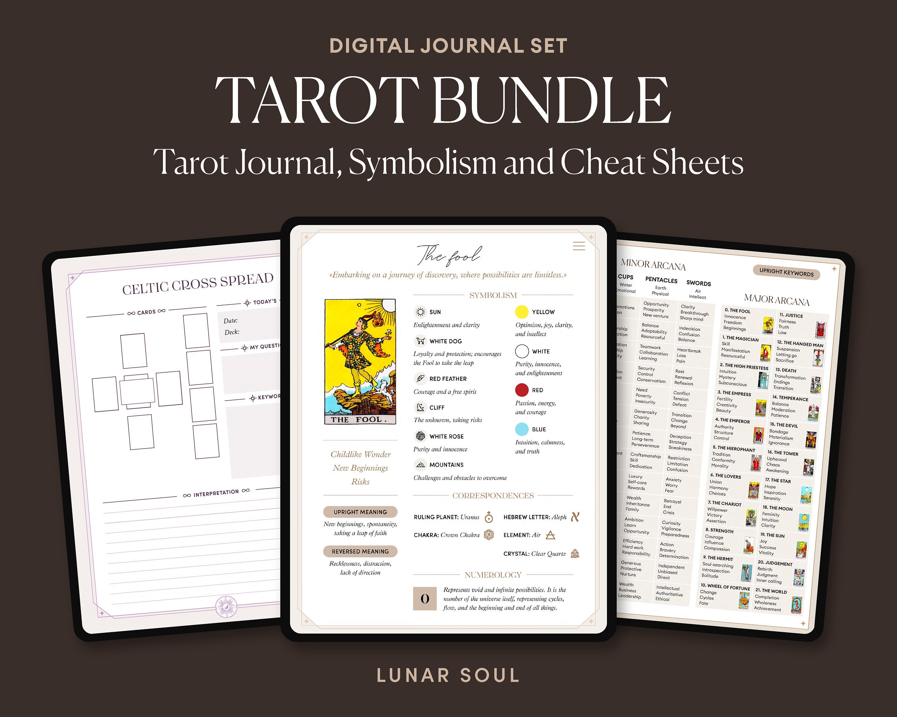 Tarot Planner Printable, Manifest Your Dreams, Law of Attraction, Monthly  and Weekly Tarot Journal, Digital Tarot 