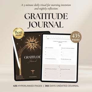 Digital Gratitude Journal | 5-Minute Daily Morning and Night Routine for iPad, GoodNotes | Mindfulness, Wellness and Manifestation Planner