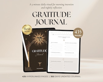 Digital Gratitude Journal | 5-Minute Daily Morning and Night Routine for iPad, GoodNotes | Mindfulness, Wellness and Manifestation Planner