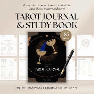 Tarot Journal Printable | Tarot Spreads, Daily Tarot Journal | Tarot Workbook, Cheat Sheet, Tarot Planner | Witchy Grimoire Journal Pages