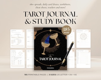 Tarot Journal Printable | Tarot Spreads, Daily Tarot Journal | Tarot Workbook, Cheat Sheet, Tarot Planner | Witchy Grimoire Journal Pages