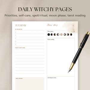 2026 Witchy Planner: Astrology, Tarot Journal, Moon Calendar (Printable Calendar 2026 PDF) image 6