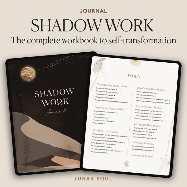 Shadow Work Journal | 200+ Anxiety and Inner Child Healing Prompts and Exercises | Spiritual Digital Workbook for iPad, GoodNotes