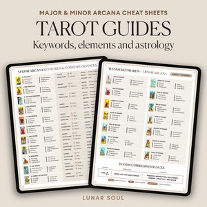 Tarot Keywords Astrology Cheat Sheets | Digital Tarot Journal | 78 Rider Waite Card | For Beginner and Advanced Witch