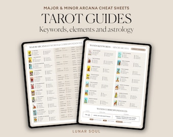 Tarot Keywords Astrology Cheat Sheets | Digital Tarot Journal | 78 Rider Waite Card | For Beginner and Advanced Witch