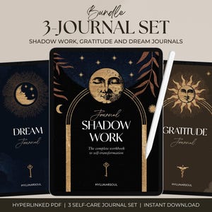 3 Journals Self Therapy Bundle | Shadow Work, Digital Gratitude, Dream Journal | Spiritual Workbook for iPad, GoodNotes | Digital Grimoire