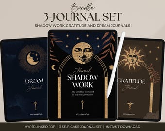 3 Journals Self Therapy Bundle | Shadow Work, Digital Gratitude, Dream Journal | Spiritual Workbook for iPad, GoodNotes | Digital Grimoire
