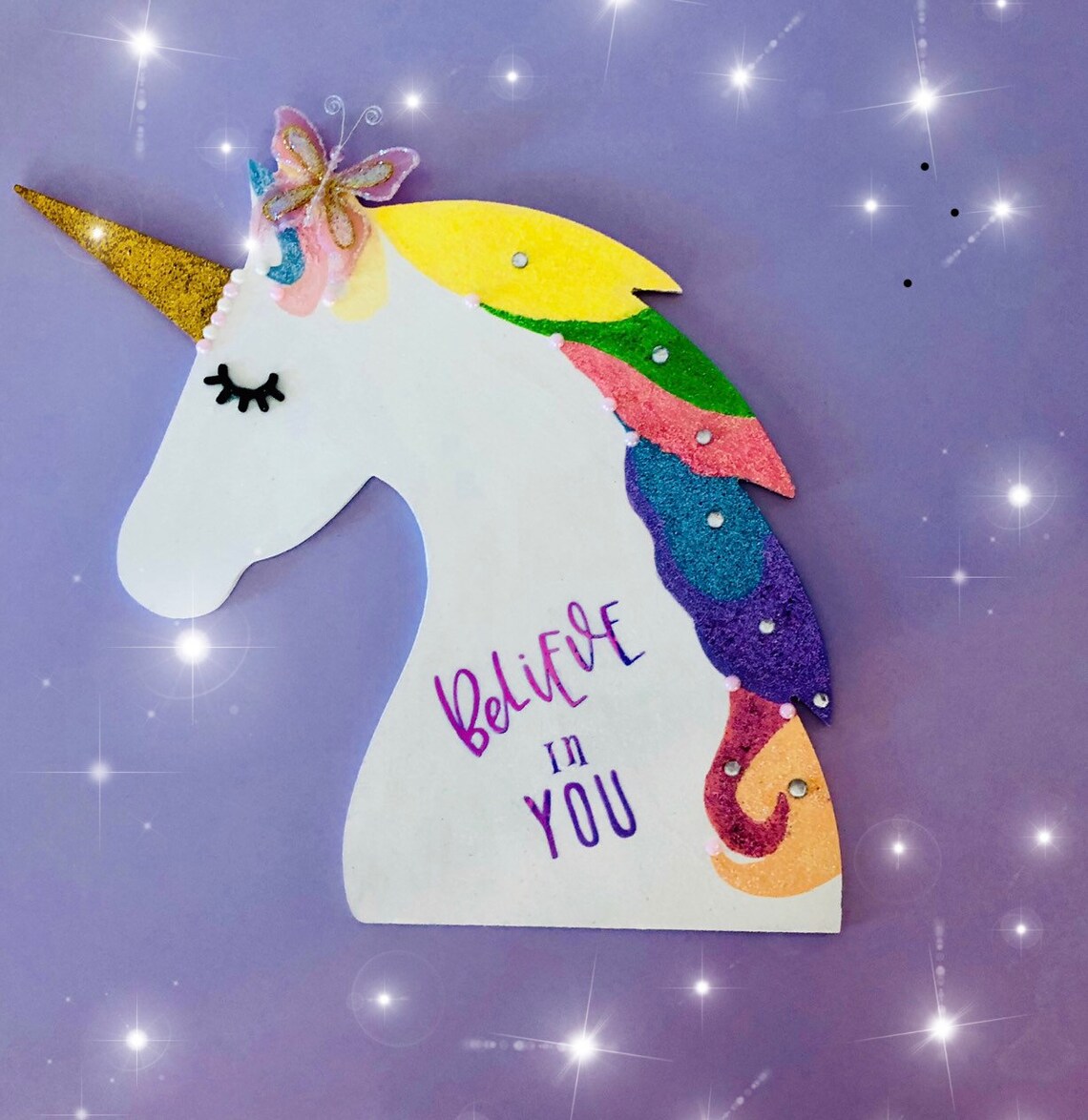 Adorable Handpainted Unicorn Wall Hanging Etsy