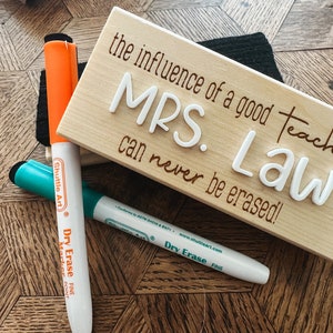 Personalized Dry Erase Chalkboard Eraser | Engraved Teacher Gift | Classroom Eraser  | Teacher Appreciation