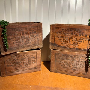 Antique Roderic Compound - Wild Cherry Cough Balsam Shipping Crates, Portland Maine