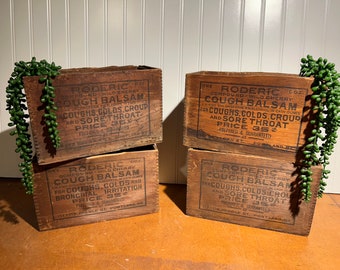 Antique Roderic Compound - Wild Cherry Cough Balsam Shipping Crates, Portland Maine