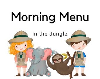 In the Jungle Morning Menu | Preschool and Early Elementary Morning Work