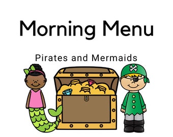 Pirates and Mermaids Morning Menu | Preschool and Early Elementary Morning Work