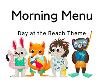 Day at the Beach Morning Menu | Preschool and Early Elementary Morning Work