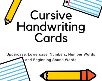 Cursive Handwriting Tracing Cards - Cursive