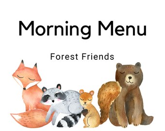 Forest Friends Morning Menu | Preschool and Early Elementary Morning Work