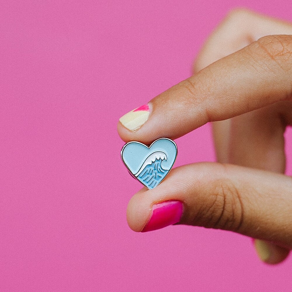 Wave enamel pin surf enamel pin wave lapel pin ocean Etsy