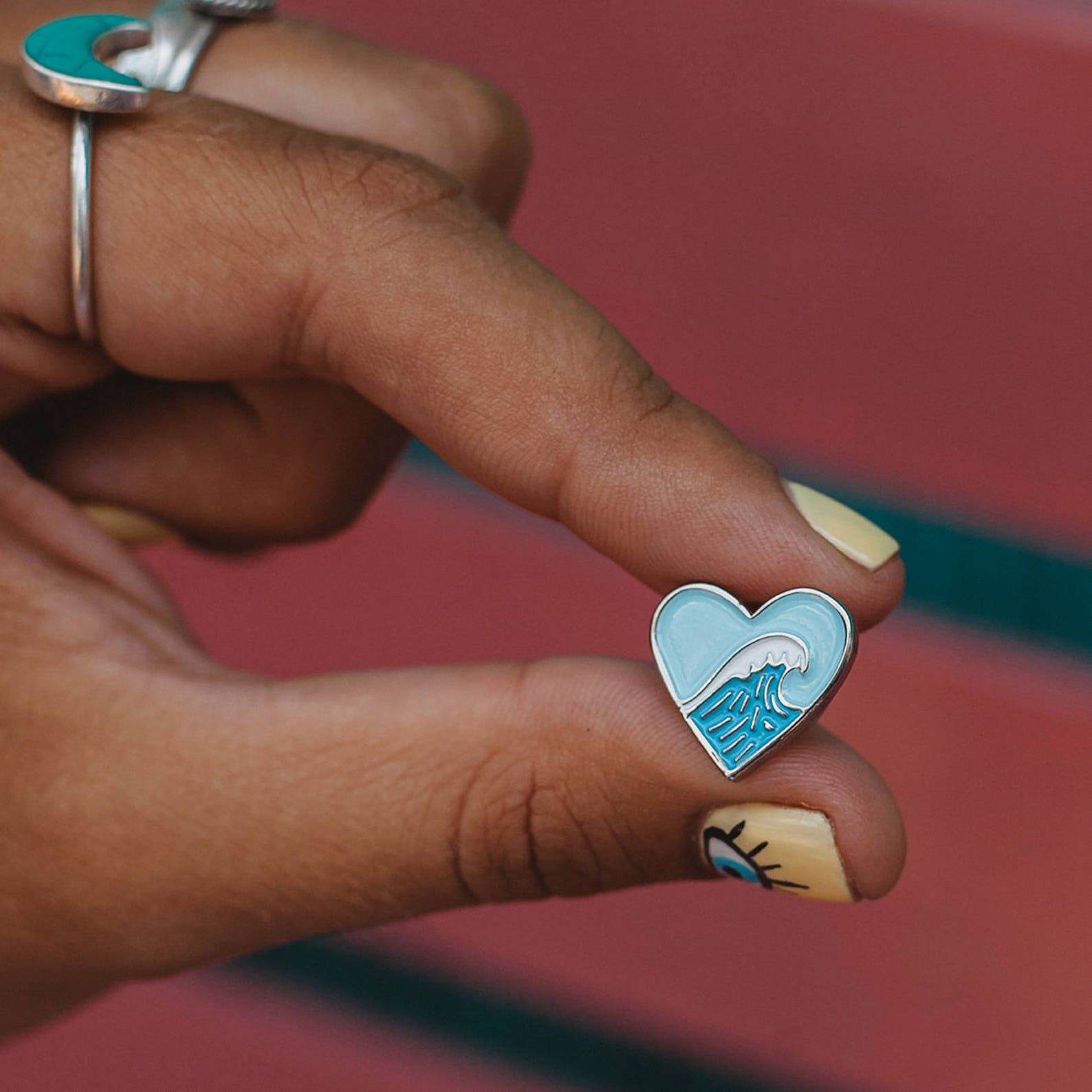 Wave enamel pin surf enamel pin wave lapel pin ocean Etsy