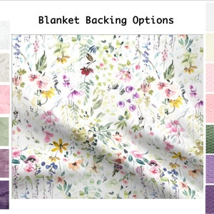 Floral Girl Blanket Floral LoveyPersonalized Wildflower Minky BlanketFloral Crib BeddingGirl Baby Gift image 9