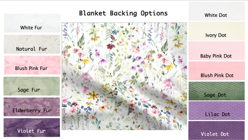 Floral Girl Blanket Floral LoveyPersonalized Wildflower Minky BlanketFloral Crib BeddingGirl Baby Gift image 9