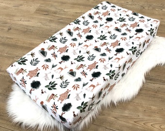 Fitted Crib Sheet~Changing Pad Cover~Woodland Animal Nursery~Gender Neutral Nursery