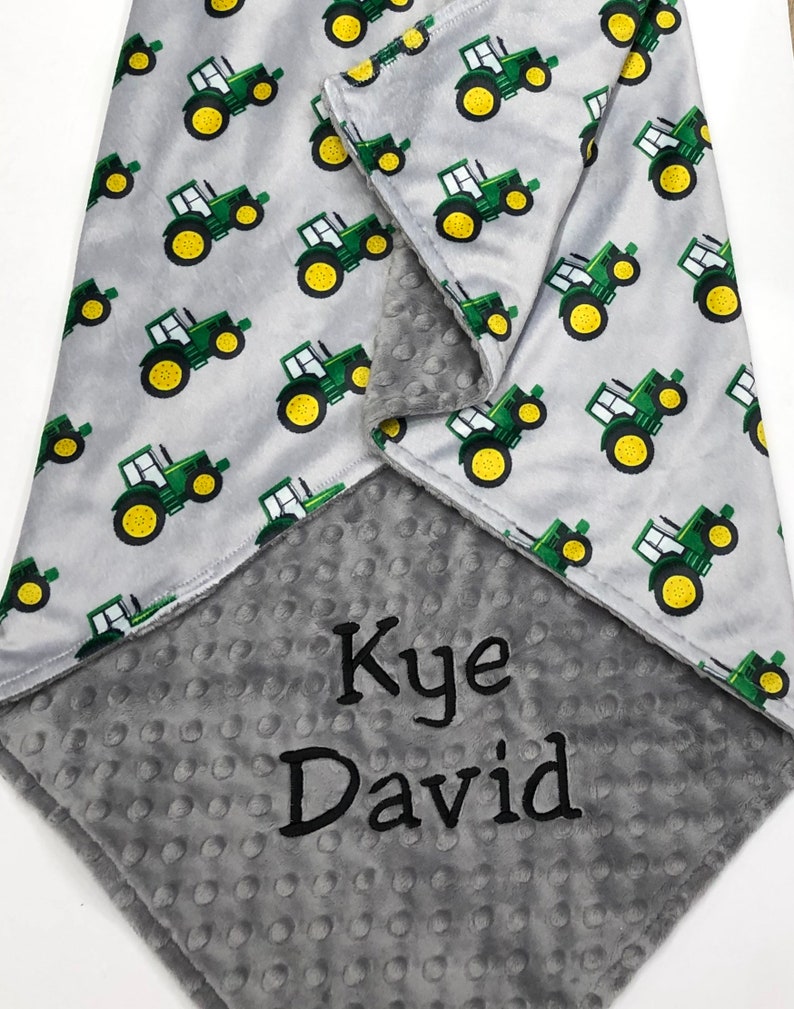 Personalized Tractor Boy Blanket Loveytractor Farm John Deere Etsy
