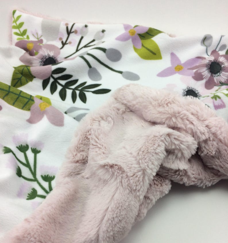 Floral Lovey Blanket Personalized Girl Lovey Lavender Etsy