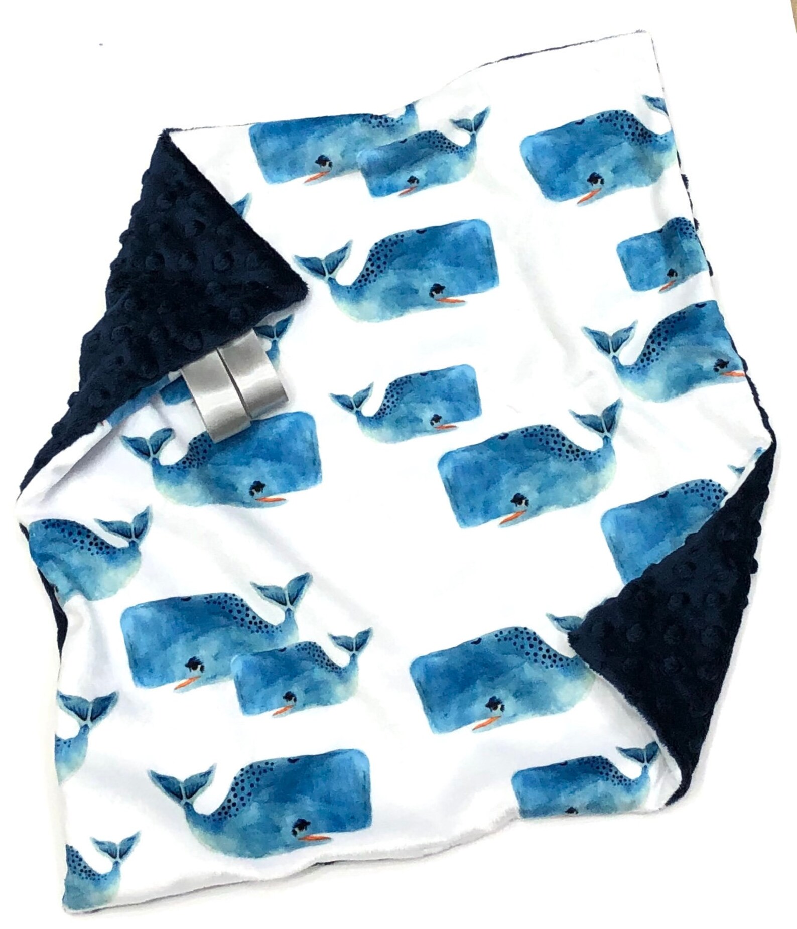 Personalized Boy Whale Blanket Loveywhale Minky Blanketwhale Etsy