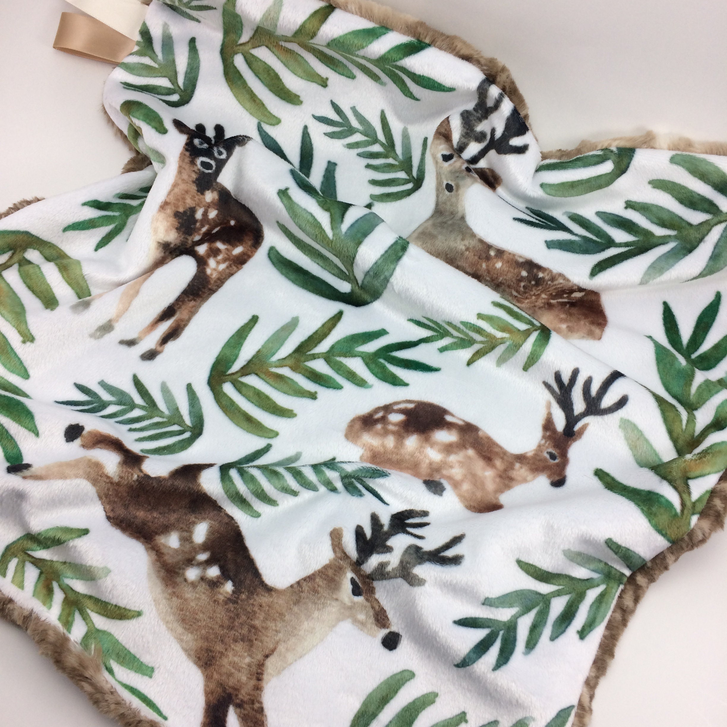 Deer Personalized Blanket LoveyWoodland Buck Minky Etsy