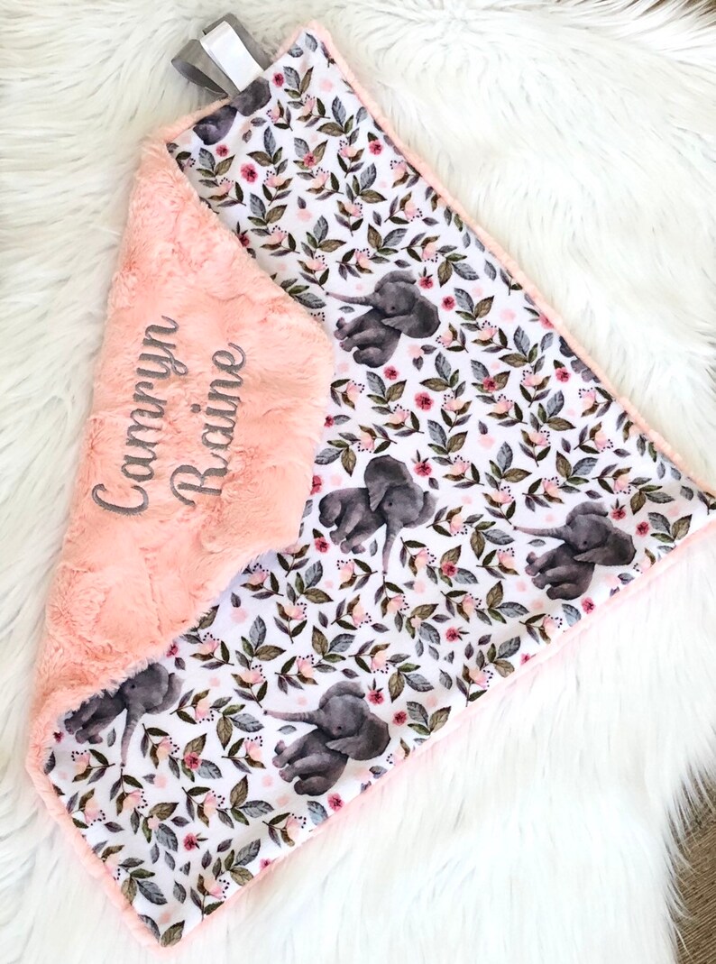 Personalized Floral Elephant Baby Girl Gift Set Elephant Etsy