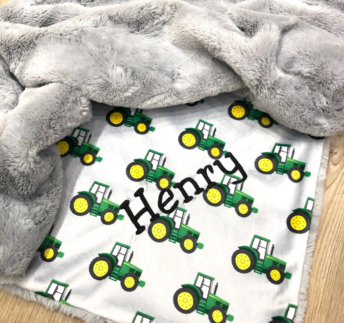 Personalized Tractor Boy Blanket