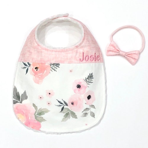 Personalized Floral Elephant Baby Girl Gift Set Elephant Etsy