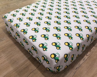 Fitted Crib Sheet~Tractor Crib Sheet~Farm Crib Sheet~ Farm Nursery Accessory~Farm Crib Bedding~You Choose Color~Baby Gift