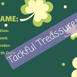 St. Patrick&#39;s Day Rabbit Cage Tag Breeding Tag and Sale Tag