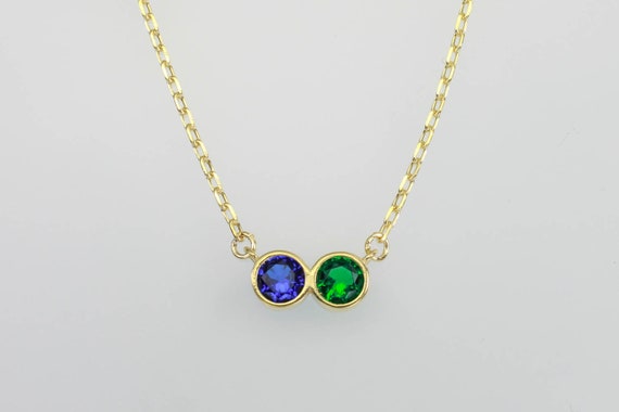 two birthstone necklace for mom