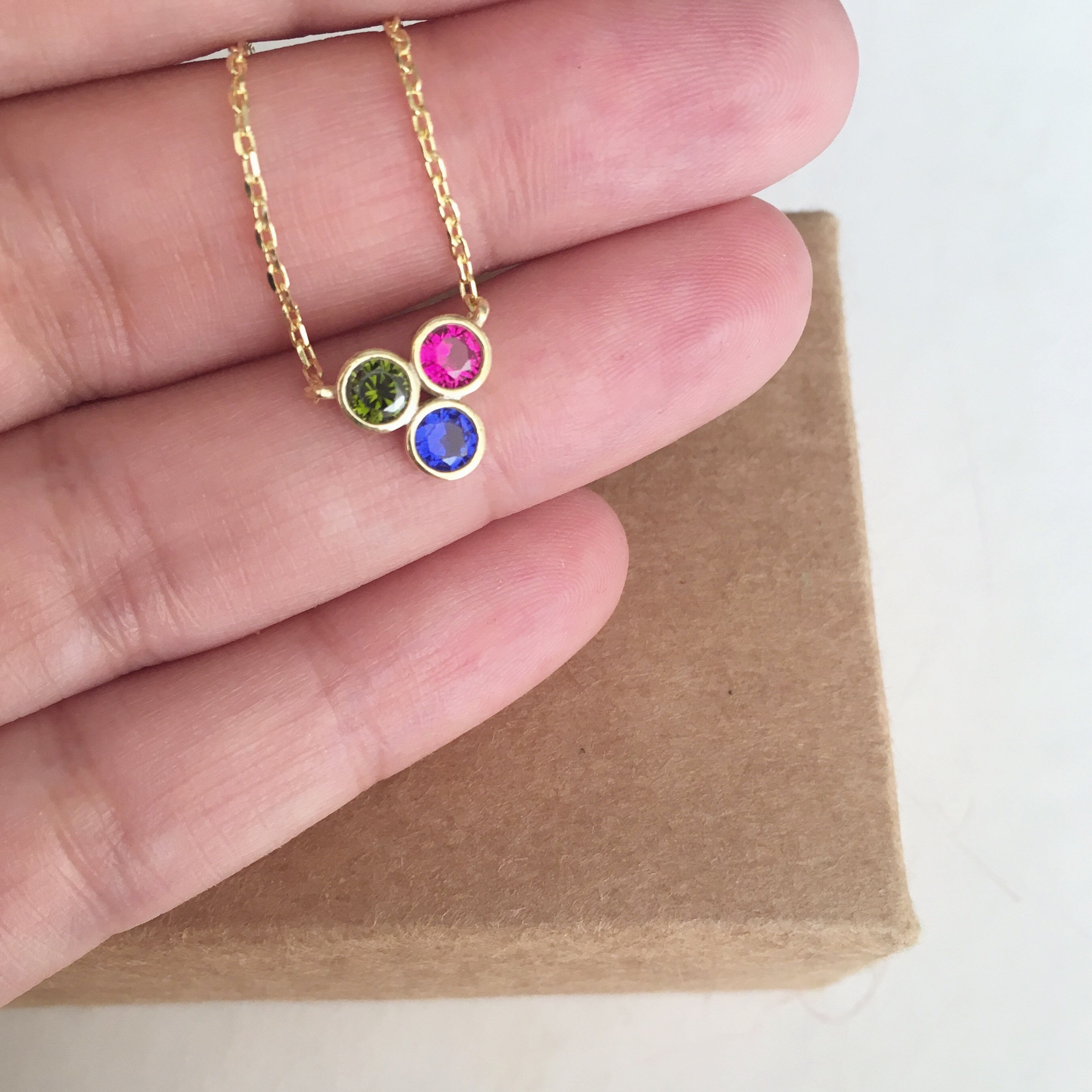 Sterling Silver Mother's Necklace With Children's