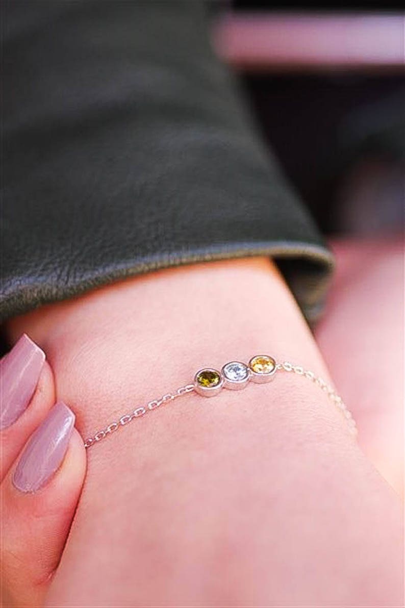 Birthstone Bracelet for Mom Birthstone Bracelet Bracelet for Etsy