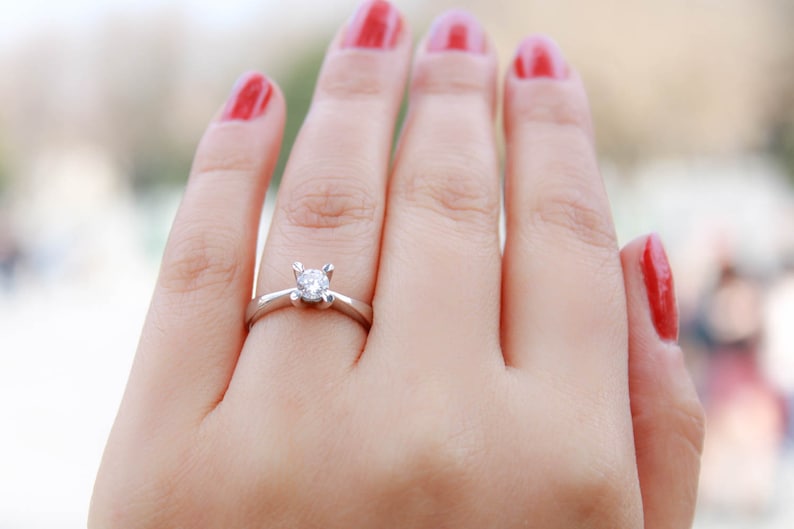 Rings Sterling Silver Engagement Rings Cz Engagement Rings Cubic Zirconia Engagement Rings Silver Wedding Rings Silver Engagement Rings