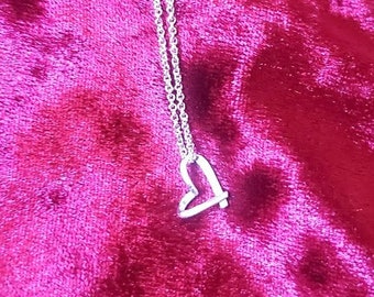 Sterling Silver Heart Cutout Necklace